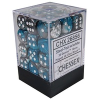 Chessex 26856 Gemini Steel Teal with White