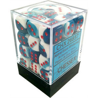Chessex 26857 Gemini Astral Blue White with Red 12mm