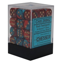 Chessex 26862 Gemini Red Teal with Gold 12mm