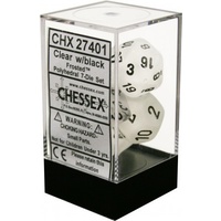 Chessex 27401 Frosted Clear/black 7-Die Set