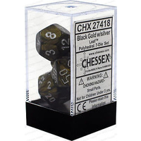 Chessex 27418 Leaf Black Gold/silver 7-Die Set