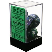 Chessex 27445 Festive Green/silver 7-Die Set