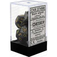 Chessex 27498 Lustrous Black/gold 7-Die Set