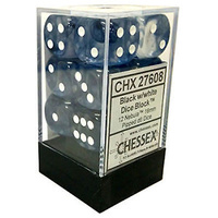 Chessex 27608 Nebula 16mm d6 Black/white Block (12)