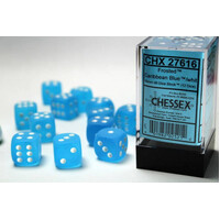 Chessex 16mm D6 Dice Block Frosted Caribbean Blue/White