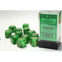 Chessex 16mm D6 Dice Block Vortex Green/Gold