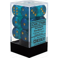 Chessex 27686 Borealis #2 16mm d6 Teal/gold Block