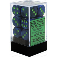 Chessex 27696 Lustrous Dark Blue/Green 16mm Brick 12
