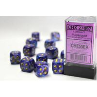 Chessex 16mm D6 Dice Block Lustrous Purple/Gold