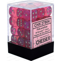 Chessex 27804 Borealis #2 12mm d6 Pink/silver