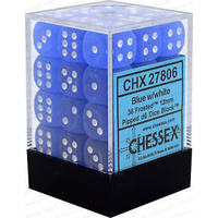 Chessex 27806 Frosted 12mm d6 Blue/white Block