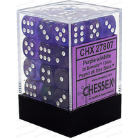 Chessex 27807 Borealis 12mm d6 Purple/white