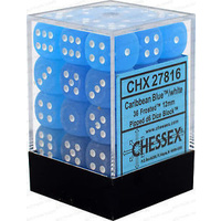 Chessex 27816 Frosted 12mm d6 Caribbean Blue /white
