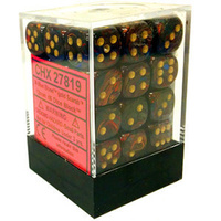 Chessex 27819 Scarab 12mm d6 Blue Blood /gold