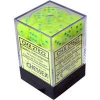 Chessex 27822 Vortex Electric Yellow/White 12mm Brick 36