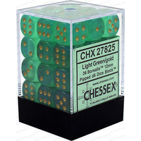 Chessex 27825 Borealis #2 12mm d6 Light Green/Gold