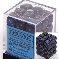Chessex 27827 Scarab 12mm d6 Royal Blue/gold