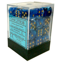 Chessex 27836 Vortex 12mm d6 Blue/gold
