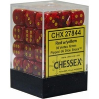 Chessex 27844 Vortex 12mm d6 Red w/Yellow