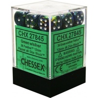 Chessex 27845 Festive 12mm d6 Green/silver
