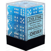 Chessex 27846 Cirrus 12mm d6 Light Blue/white