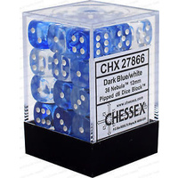 Chessex 27866 Nebula 12mm d6 Dark Blue/white