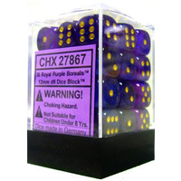 Chessex 27867 Borealis #2 12mm d6 Royal Purple/gold