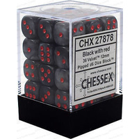 Chessex 27878 Velvet 12mm d6 Black/red
