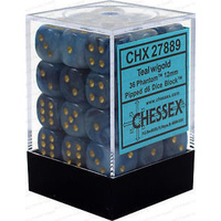 Chessex 27889 Phantom 12mm d6 Teal/gold