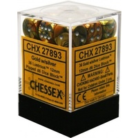 Chessex 27893 Lustrous 12mm d6 Gold/silver