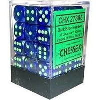 Chessex 27896 Lustrous Dark Blue/Green 12mm Brick 36
