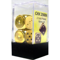 Chessex 29006 Gold Metallic 16mm d6 Pair