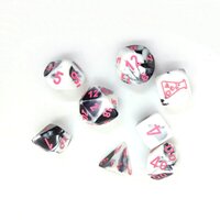 Chessex 30043 Gemini Black-White/Pink 7-Die Set
