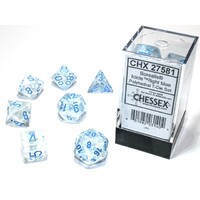 Chessex 27581 Borealis Polyhedral Icicle/Light Blue Luminary 7-Die Set