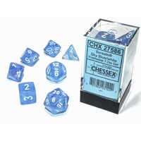 Chessex 27586 Borealis Polyhedral Sky Blue/White Luminary 7-Die Set