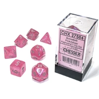 Chessex 27584 Borealis Polyhedral Pink/Silver Luminary 7-Die Set