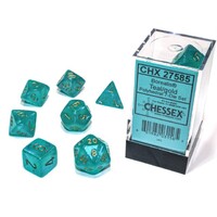 Chessex 27585 Borealis Polyhedral Teal/Gold Luminary 7-Die Set