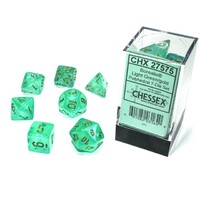 Chessex 27575 Borealis Polyhedral Light Green/Gold Luminary 7-Die Set