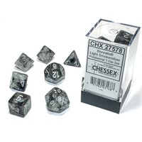Chessex 27578 Borealis Polyhedral Light Smoke/Silver Luminary 7-Die Set