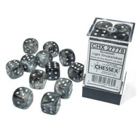 Chessex 27778 Borealis 16mm D6 Smoke/Silver Luminary Effect