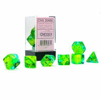 Chessex 26466 Gemini Translucent Green-Teal/yellow Luminary 7-Die Set
