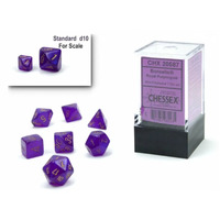 Chessex 20587 Borealis Mini Royal Purple/Gold Luminary 7-Die Set