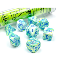 Chessex 30046 Lab Dice: Festive Polyhedral Garden/blue 7-Die Set