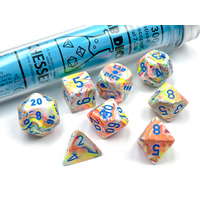 Chessex 30047 Lab Dice: Festive Polyhedral Kaleidoscope/blue 7-Die Set