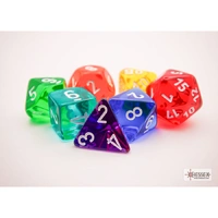 Chessex Prism Translucent GM and Beginner Player Polyhedral 7-Die Set CHX23099