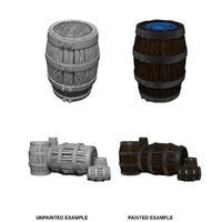 WizKids Deep Cuts Unpainted Miniatures Barrel & Pile of Barrels