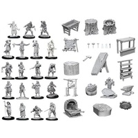 WizKids Deep Cuts Unpainted Miniatures Townspeople Accessories