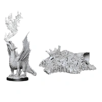 Dungeons & Dragons Nolzurs Marvelous Unpainted Miniatures Gold Dragon Wyrmling and Small Treasure Pile