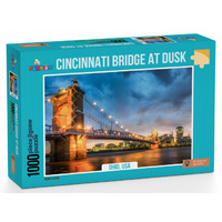 Funbox Puzzle Cincinnati Bridge at Dusk Ohio USA Puzzle 1,000 pieces