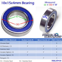 Plaig Bearings 10x15x4mm Bearing - Rubber Seals - 6700-2RS